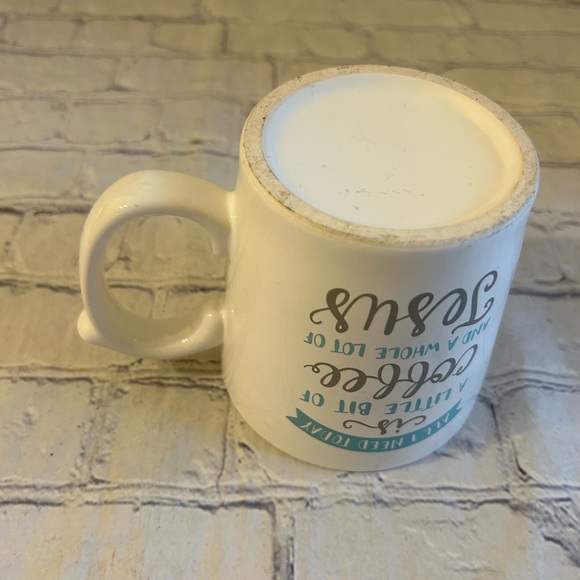 WHITE/GREY/BLUE LETTERS UNIQUE HANDLE INSPIRATION MUG ALL I NEED TODAY - Picture 3 of 5